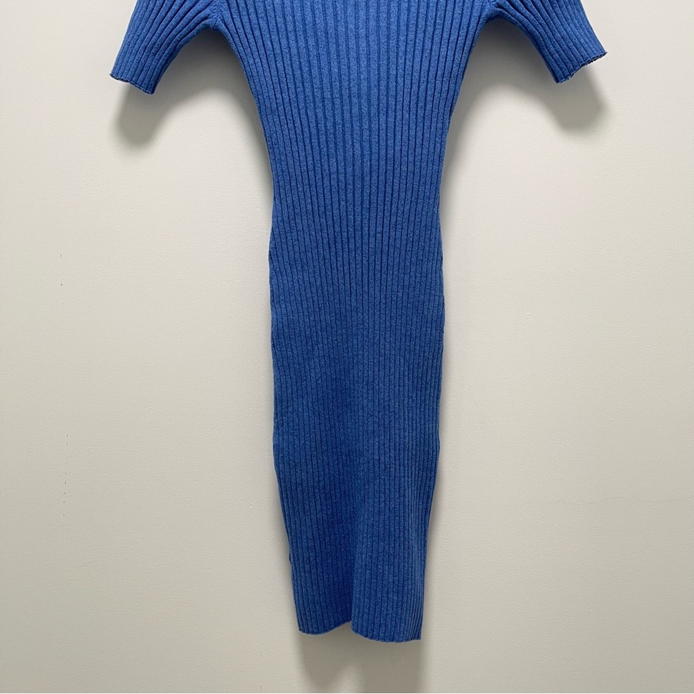 JS71 Mykonos Ribbed Polo Short Sleeve Blue Mini Dress Size Small - Picture 10 of 14